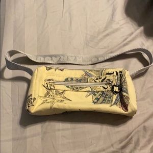 Harajuku tiny shoulder bag, yellow with pattern